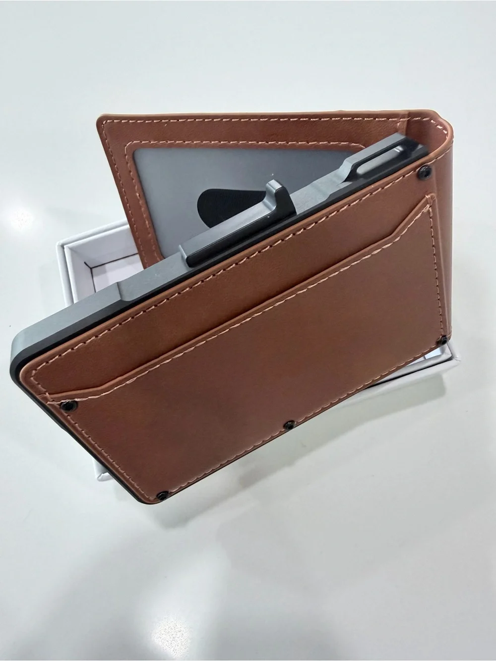 Slim Brown Leather Card Holder Wallet for Men